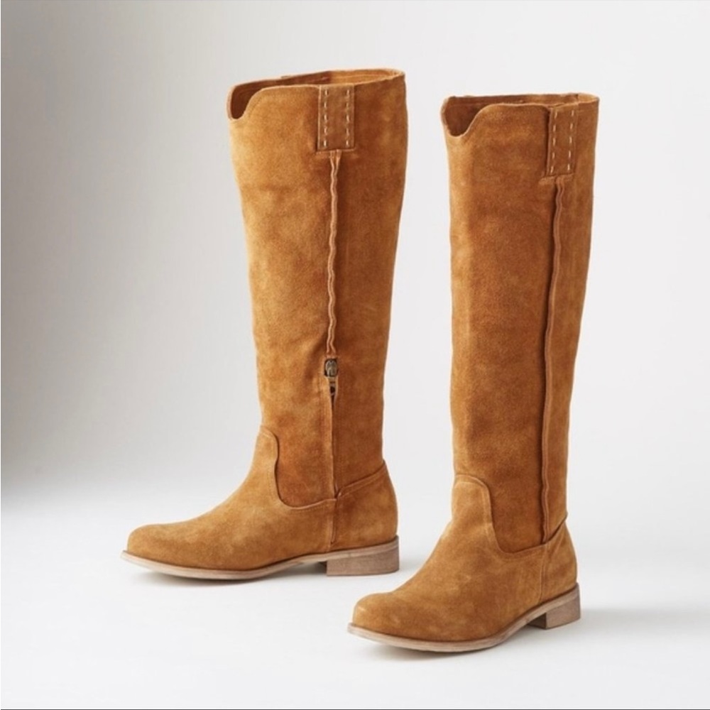 Sundance Catalog “Slouch Explorer Boots” size 40 Made in Italy - Suede Brown Tan
